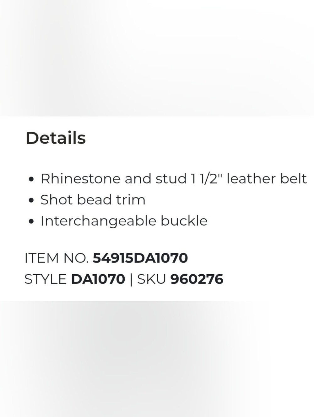 Angel Ranch Leather Rhinestone Belt - SM - Picture 11 of 16